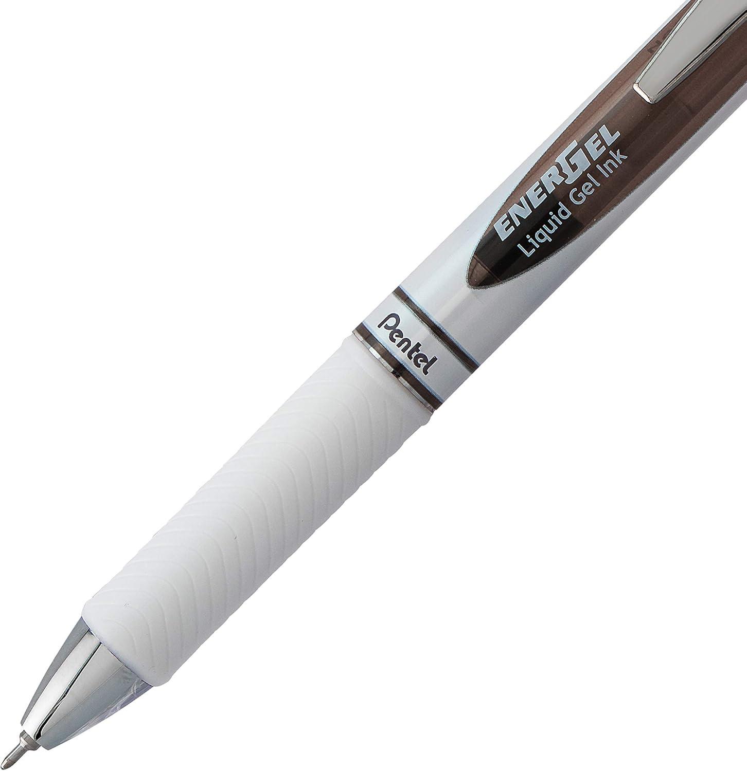 imagePentel EnerGel Pearl RTX Retractable Liquid Gel Pen 07mm Medium Line Needle Tip Assorted Ink Colors Pack of 4 BLN77WBP4MBlack