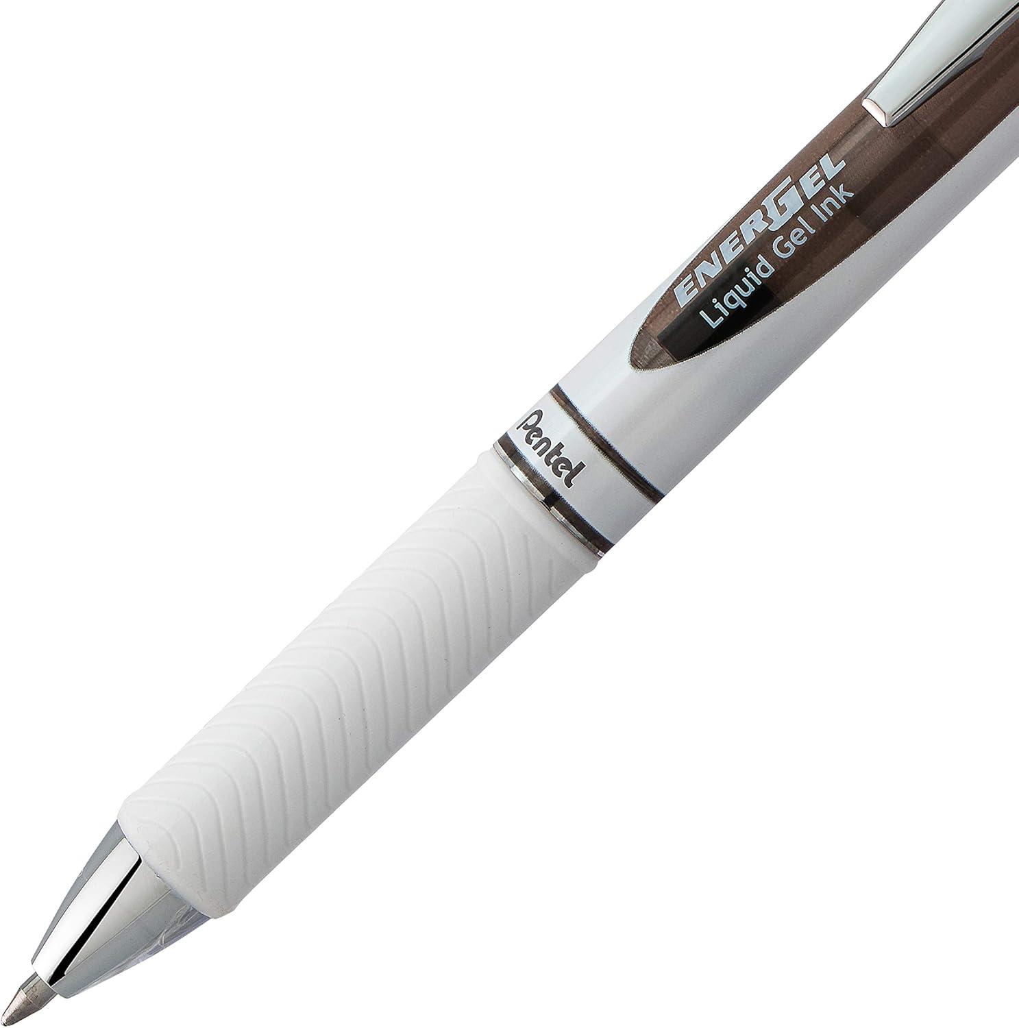 imagePentel EnerGel Pearl RTX Retractable Liquid Gel Pen 07mm Medium Line Needle Tip Assorted Ink Colors Pack of 4 BLN77WBP4MBlack