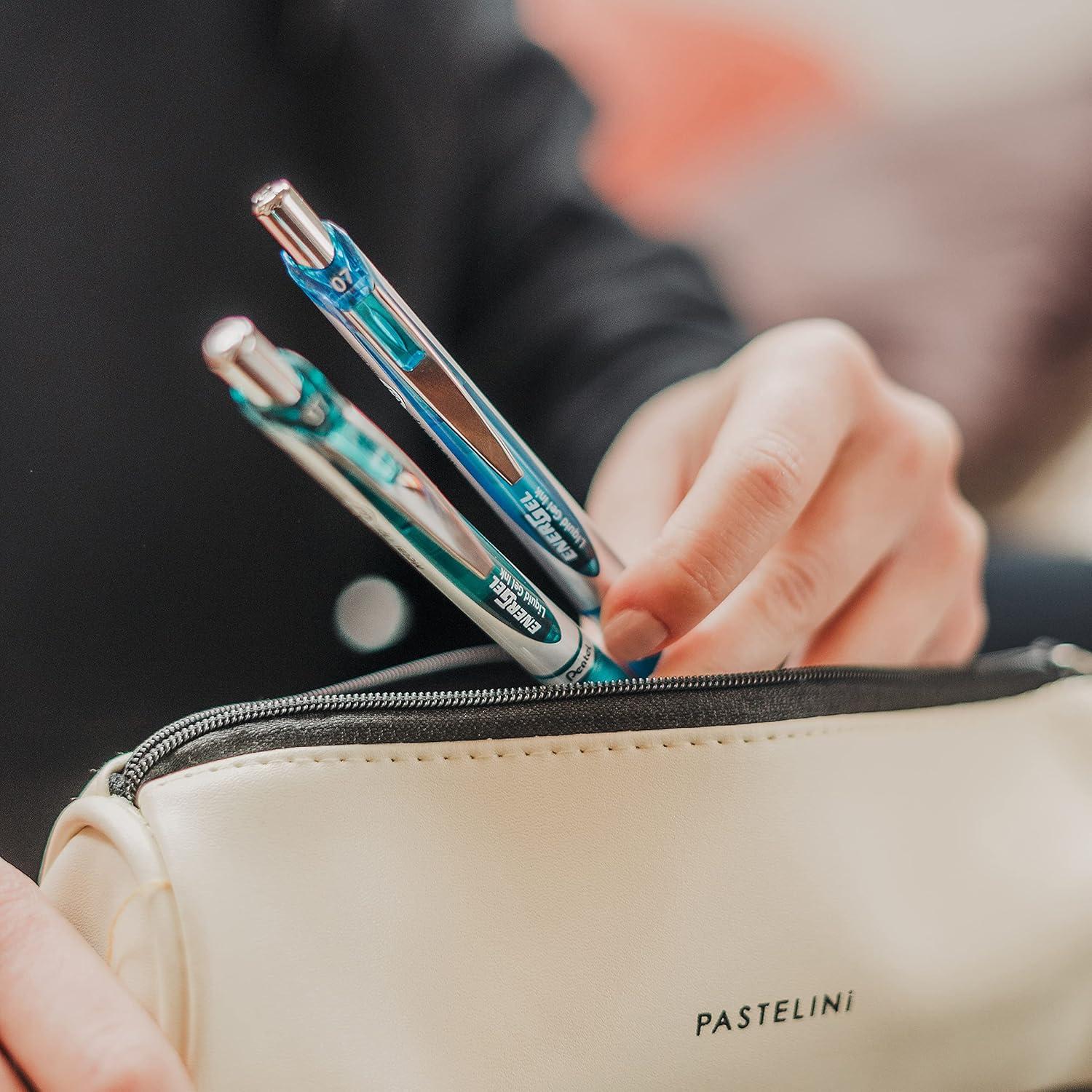 imagePentel EnerGel Pearl RTX Retractable Liquid Gel Pen 07mm Medium Line Needle Tip Assorted Ink Colors Pack of 4 BLN77WBP4MBlack