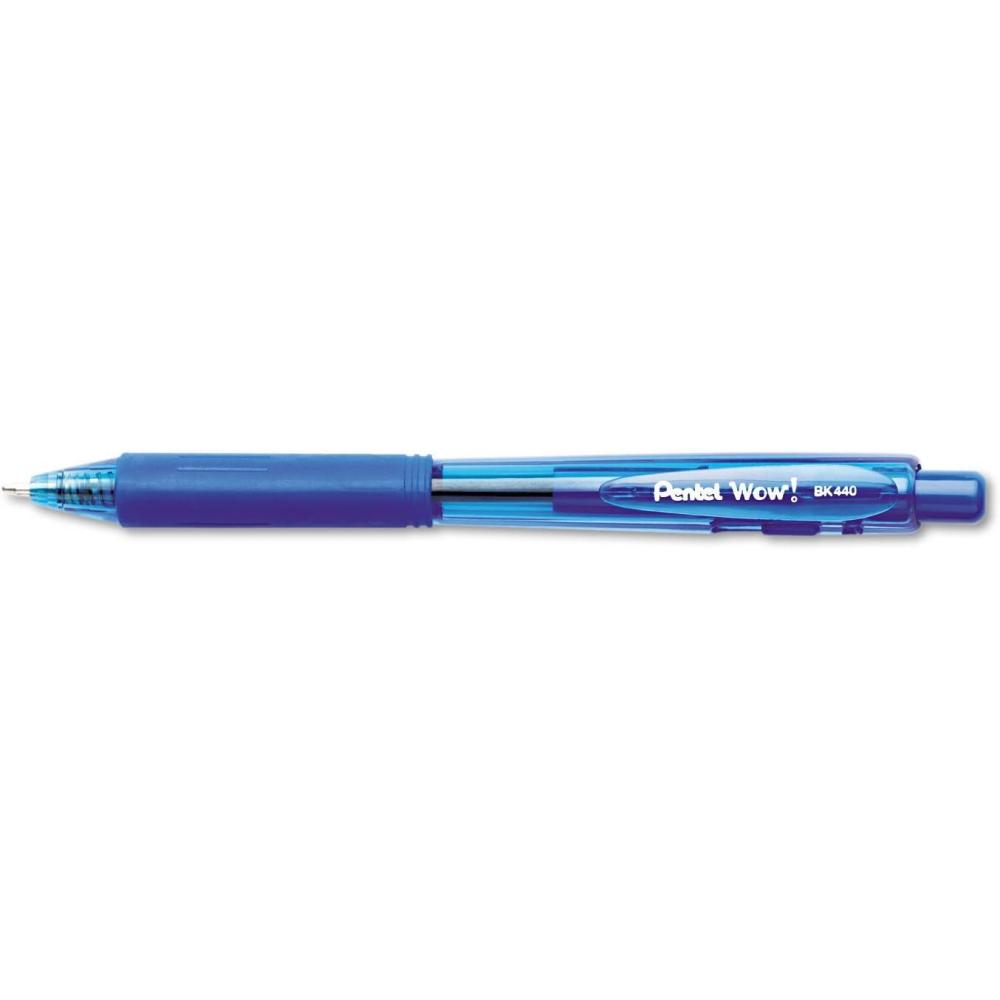 imagePentel BK440C WOW Retractable Ballpoint Pen 1mm Blue BarrelInk Dozen