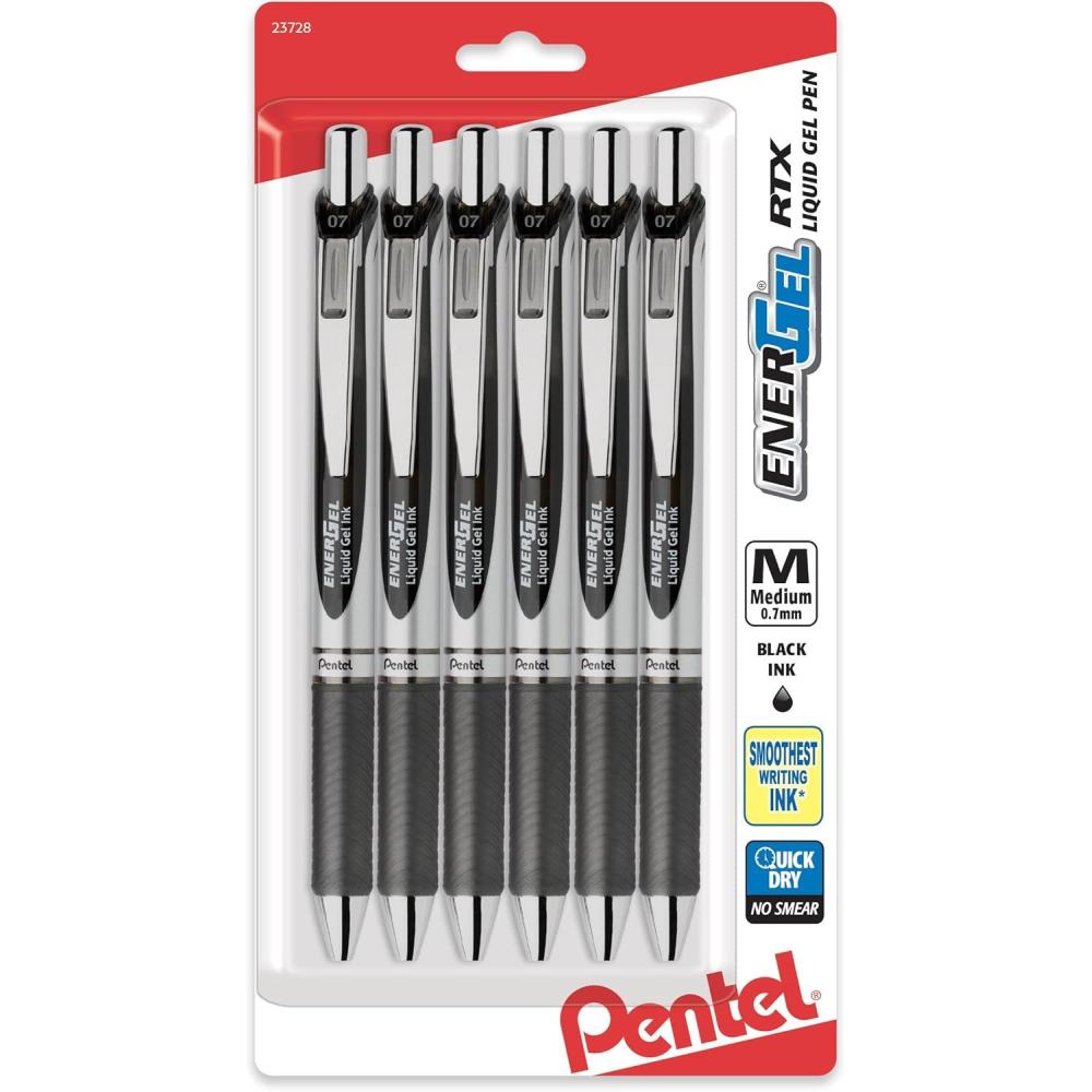 imagePentel EnerGel RTX Retractable Gel Pens MediumBlack