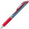 Pentel® EnerGel™ Deluxe RTX Retractable Liquid Gel Pens, Fine Point, 0.5 mm, 54% Recycled, Blue Barrel, Black Ink, Pack Of 12 Pens(Red)