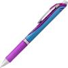 Pentel® EnerGel™ Deluxe RTX Retractable Liquid Gel Pens, Fine Point, 0.5 mm, 54% Recycled, Blue Barrel, Black Ink, Pack Of 12 Pens(Violet)