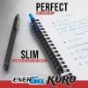 Pentel EnerGel Kuro Liquid Gel Pen, (0.7mm), Medium line, Assorted Ink, Pack of 8 (BL437R1BP8M)(Pen)