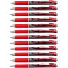 EnerGel™ RTX Retractable Liquid Gel Pens, Bold Point, 1.0 mm, Black/Silver Barrel, Black Ink, Pack Of 12(Red)