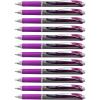 EnerGel™ RTX Retractable Liquid Gel Pens, Bold Point, 1.0 mm, Black/Silver Barrel, Black Ink, Pack Of 12(Violet)
