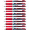 Pentel® EnerGel™ Deluxe RTX Retractable Liquid Gel Pens, Fine Point, 0.5 mm, 54% Recycled, Blue Barrel, Black Ink, Pack Of 12 Pens(Red)