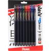 Pentel EnerGel Kuro Liquid Gel Pen, (0.7mm), Medium line, Assorted Ink, Pack of 8 (BL437R1BP8M)(Pen)