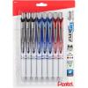 Pentel EnerGel Pearl Retractable Liquid Gel Pen, 0.7mm, Medium Line, Black Red and Blue Ink, 8-Pk (BL77WBP8OFC)