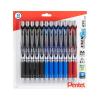 Pentel EnerGel RTX Retractable Liquid Gel Pen, 0.7mm, Medium Line, Assorted Ink, 12-Pk (BL77BP12M2)