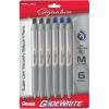 Pentel Glidewrite Signature Ballpoint Pen with Smooth TechniFlo Ink – 1.0mm Medium Point – 6-Pack of 3 Black Ink & 3 Blue Ink Pens