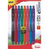 Pentel of America, Ltd BL107CRBP8M Gel Pens, Retractable, .7mm, 8/PK, Assorted Barrel/Ink