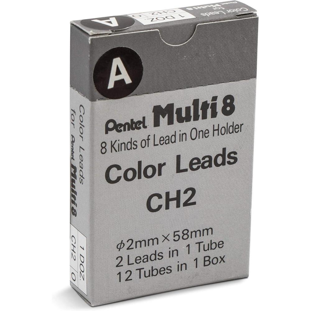 imagePentel Arts 8 Colour Pencil Lead Refill Brown 24 Pieces of Lead CH2EBlack