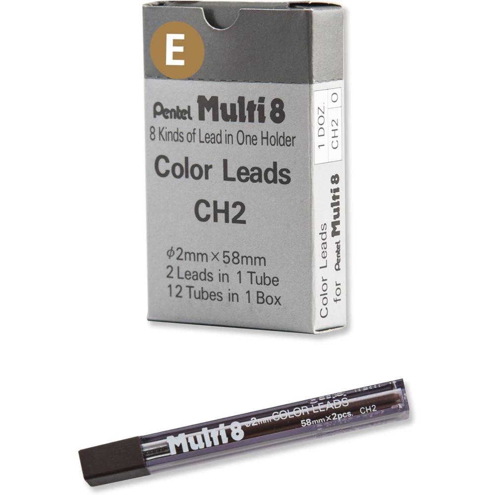 imagePentel Arts 8 Colour Pencil Lead Refill Brown 24 Pieces of Lead CH2EBrown