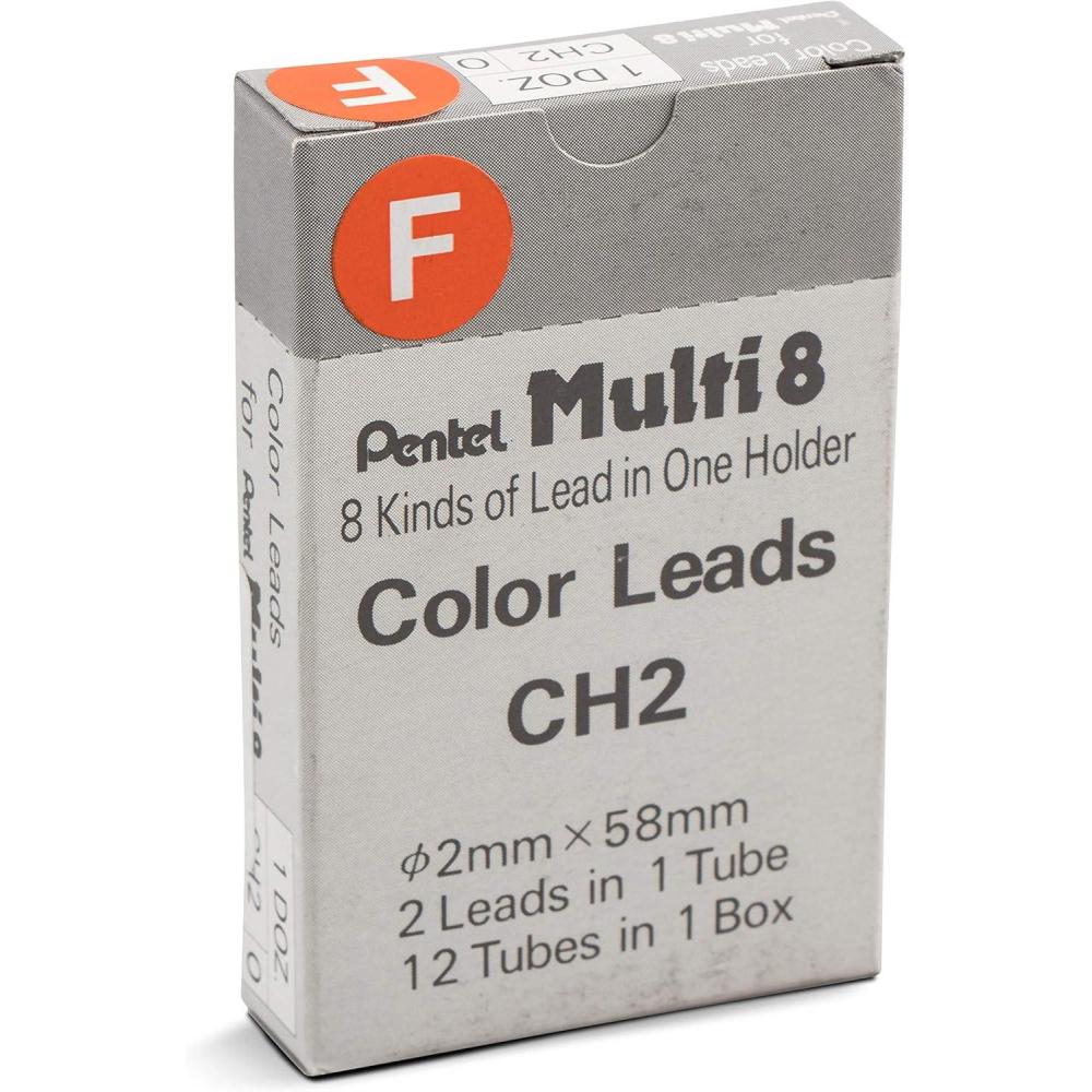 imagePentel Arts 8 Colour Pencil Lead Refill Brown 24 Pieces of Lead CH2EOrange