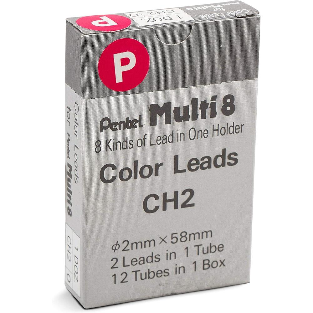 imagePentel Arts 8 Colour Pencil Lead Refill Brown 24 Pieces of Lead CH2EPink