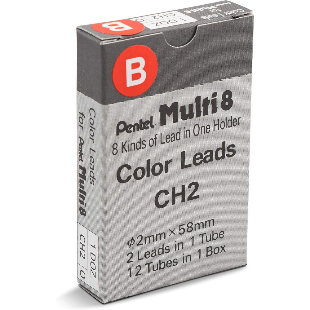 imagePentel Arts 8 Colour Pencil Lead Refill Red 24 Pieces of Lead CH2B Blue