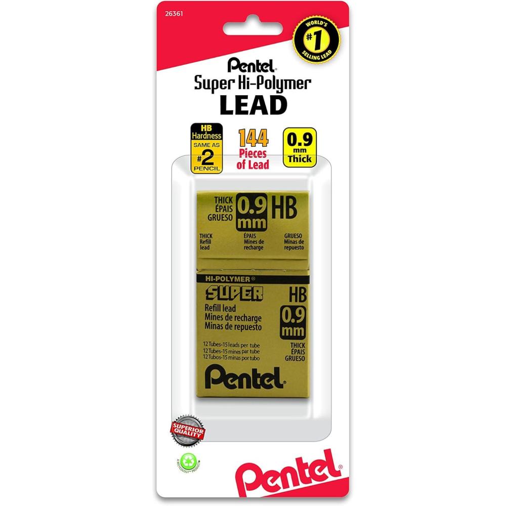 imagePentel Super HiPolymer Lead Refills 2 HB 09 mm Pack Of 144