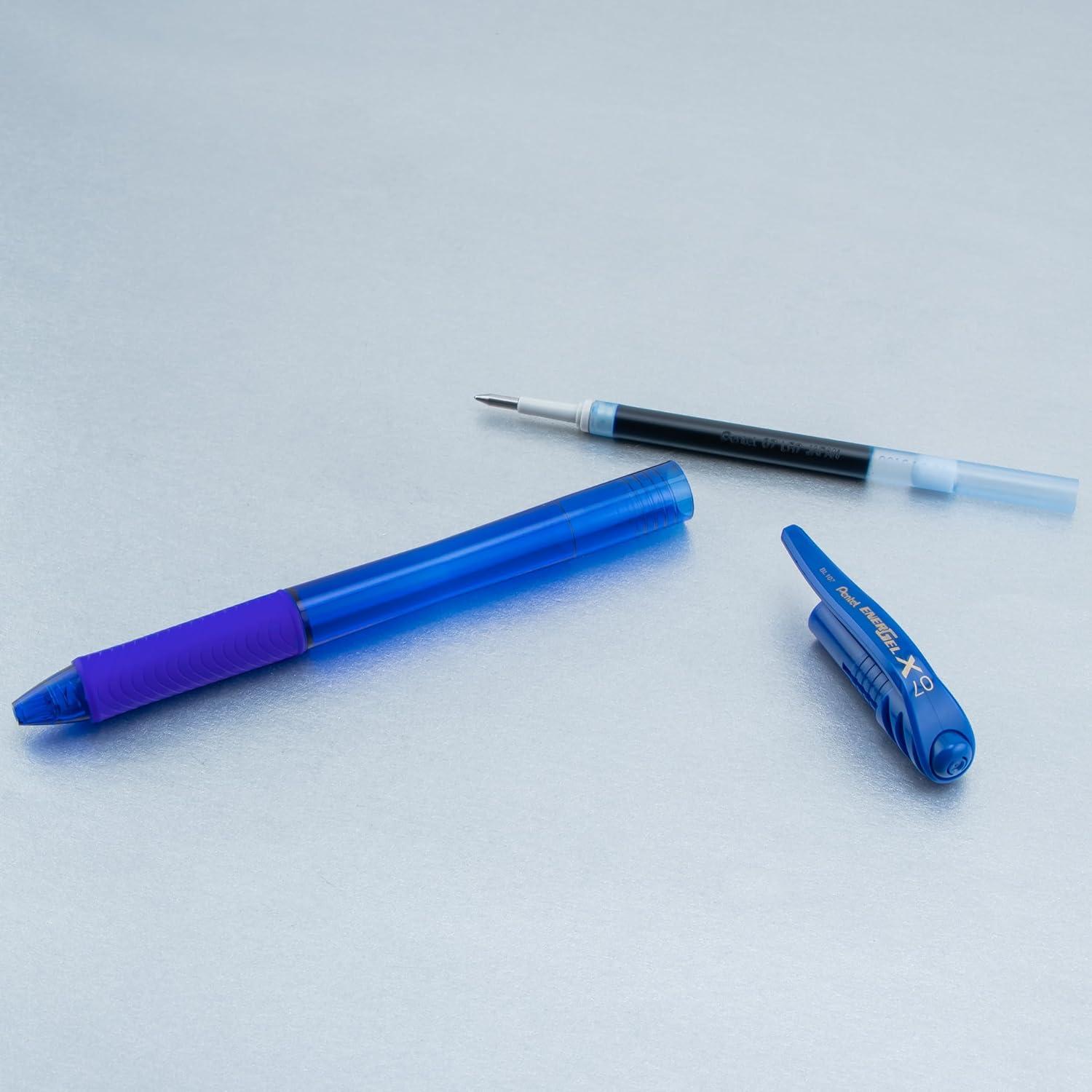 imagePentel BL107C EnerGelX Retractable Roller Gel Pen 7mm Blue BarrelInk DozenBlue