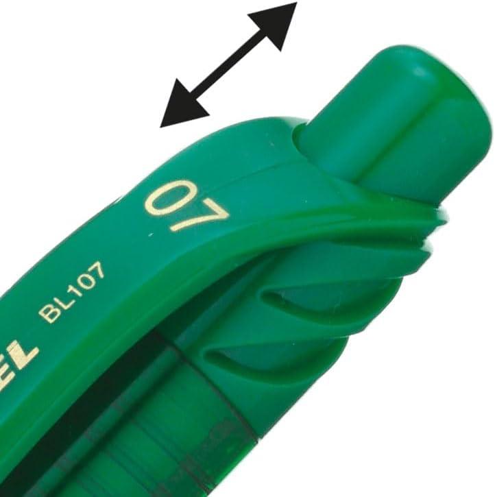 imagePentel BL107C EnerGelX Retractable Roller Gel Pen 7mm Blue BarrelInk DozenGreen