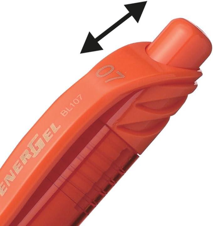 imagePentel BL107C EnerGelX Retractable Roller Gel Pen 7mm Blue BarrelInk DozenOrange