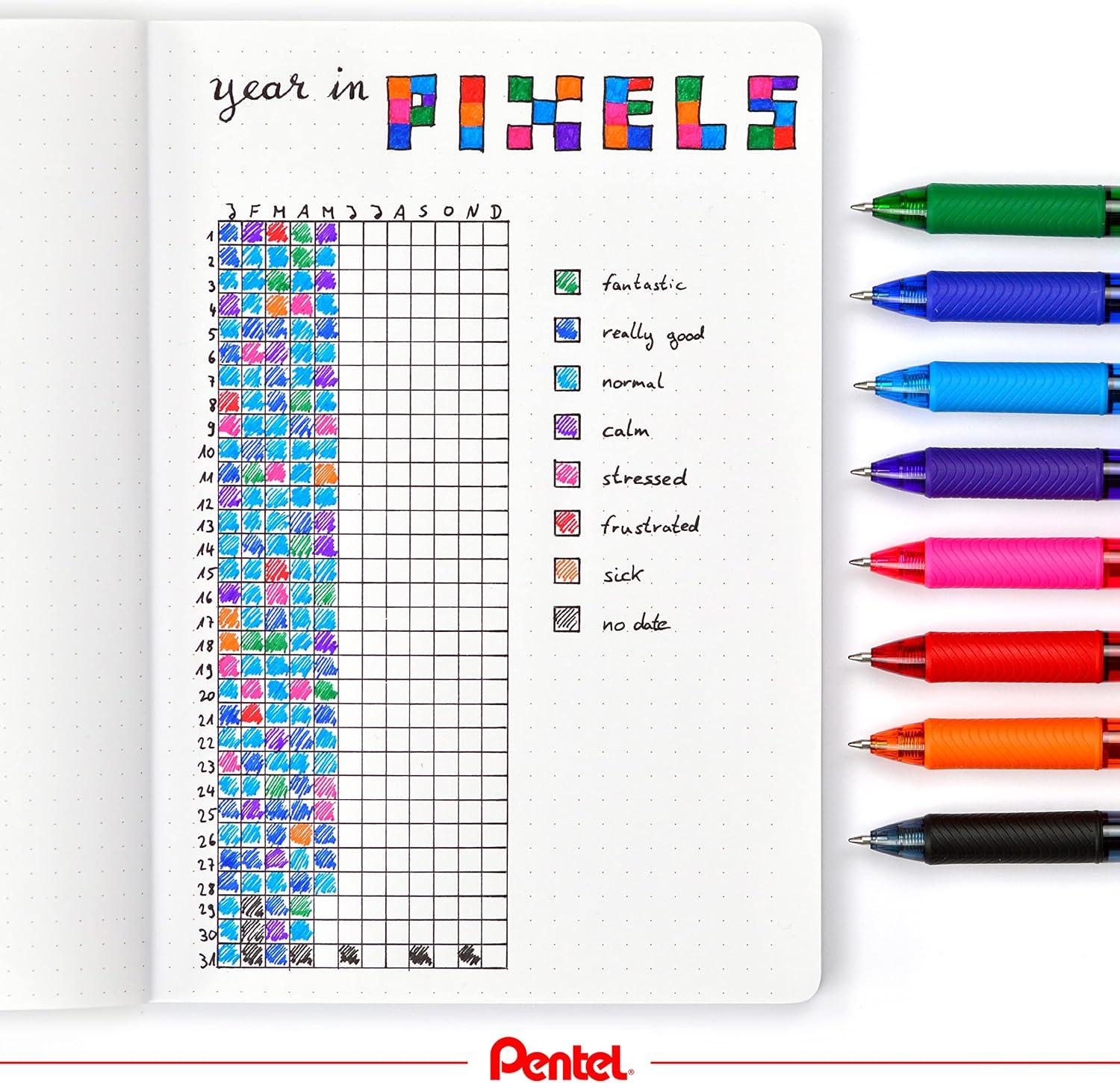 imagePentel BL107C EnerGelX Retractable Roller Gel Pen 7mm Blue BarrelInk DozenPink