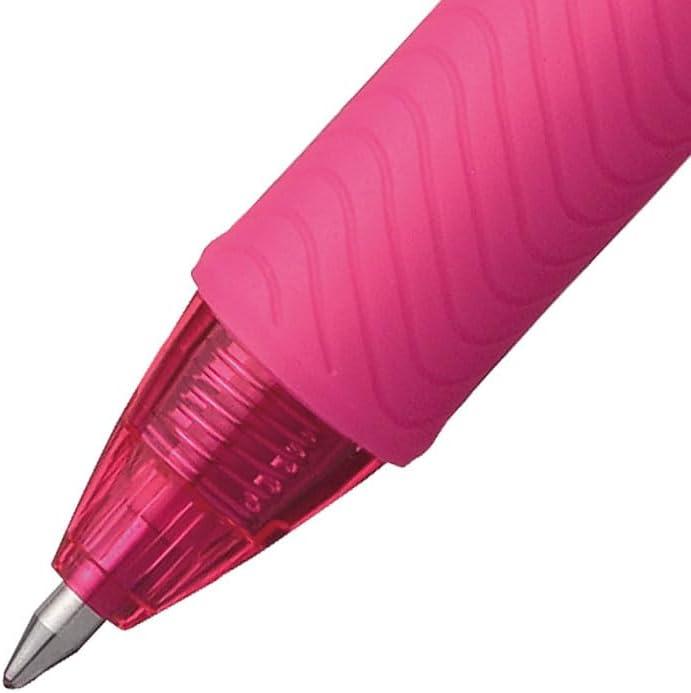 imagePentel BL107C EnerGelX Retractable Roller Gel Pen 7mm Blue BarrelInk DozenPink