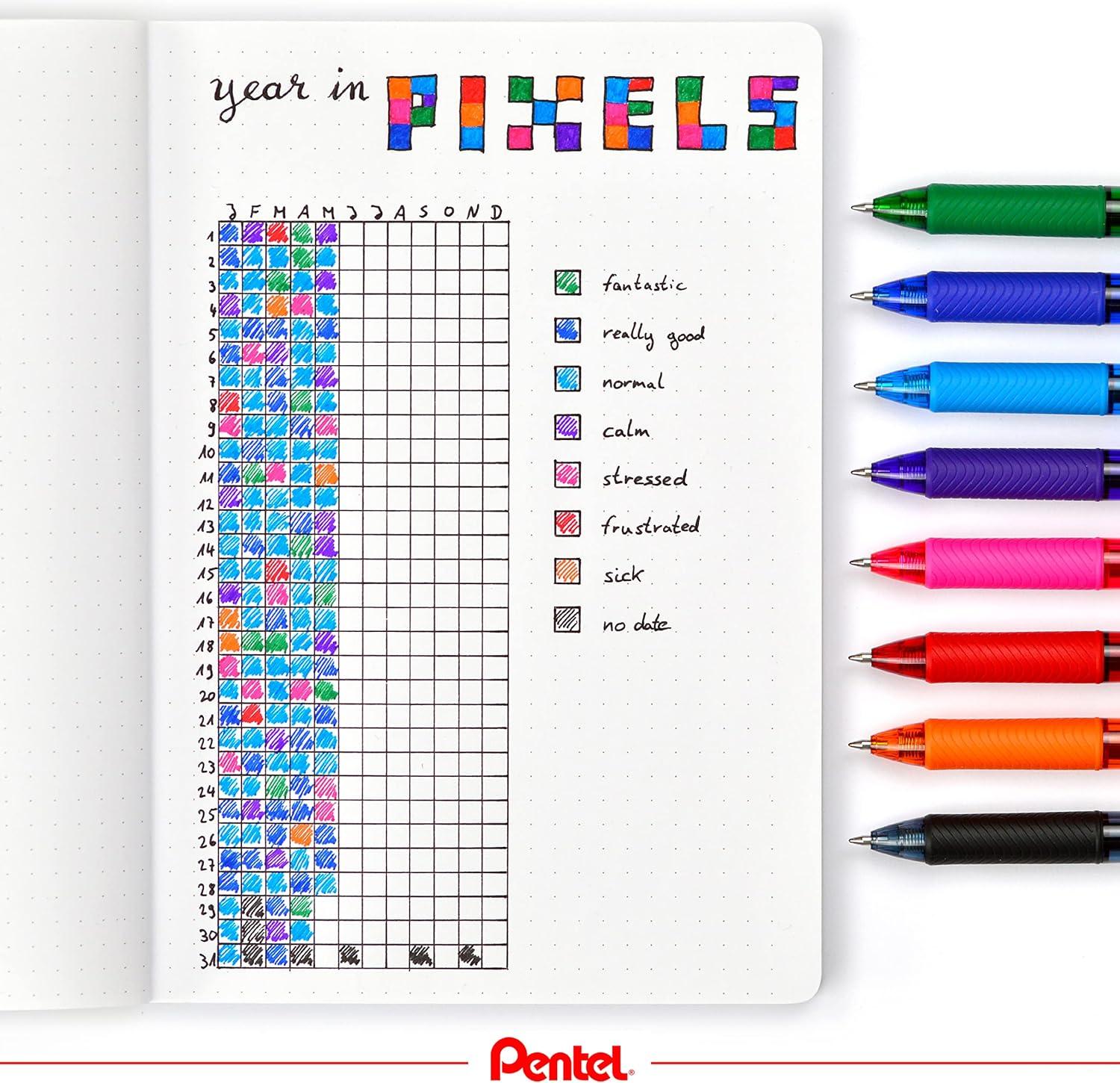 imagePentel BL107C EnerGelX Retractable Roller Gel Pen 7mm Blue BarrelInk DozenSky Blue