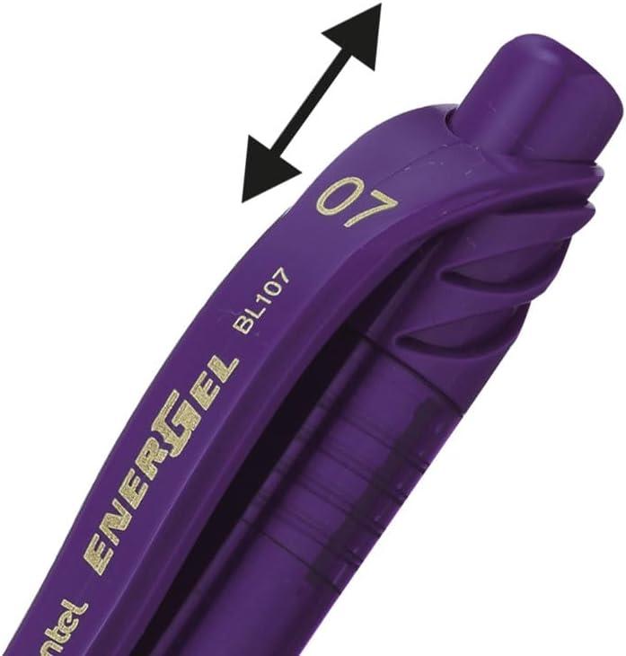 imagePentel BL107C EnerGelX Retractable Roller Gel Pen 7mm Blue BarrelInk DozenViolet