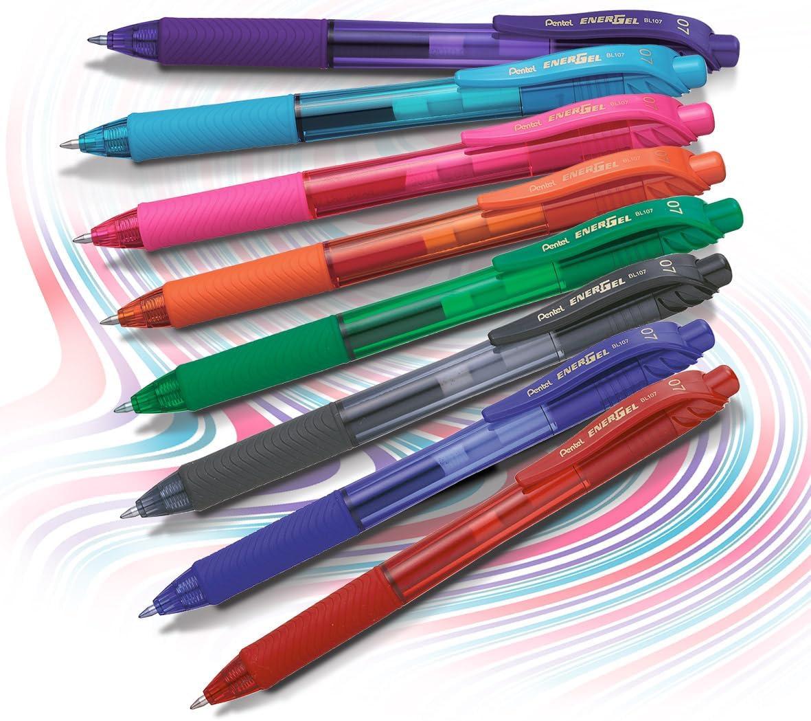 imagePentel BL107C EnerGelX Retractable Roller Gel Pen 7mm Blue BarrelInk DozenViolet