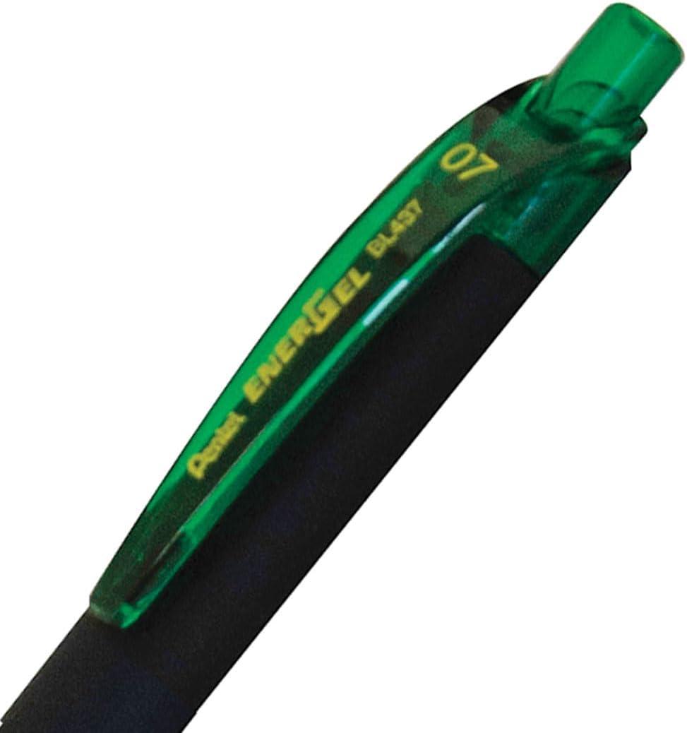 imagePentel EnerGel Kuro Liquid Gel Pen 07mm Medium line Black Ink 12 Pack BL437R1AGreen