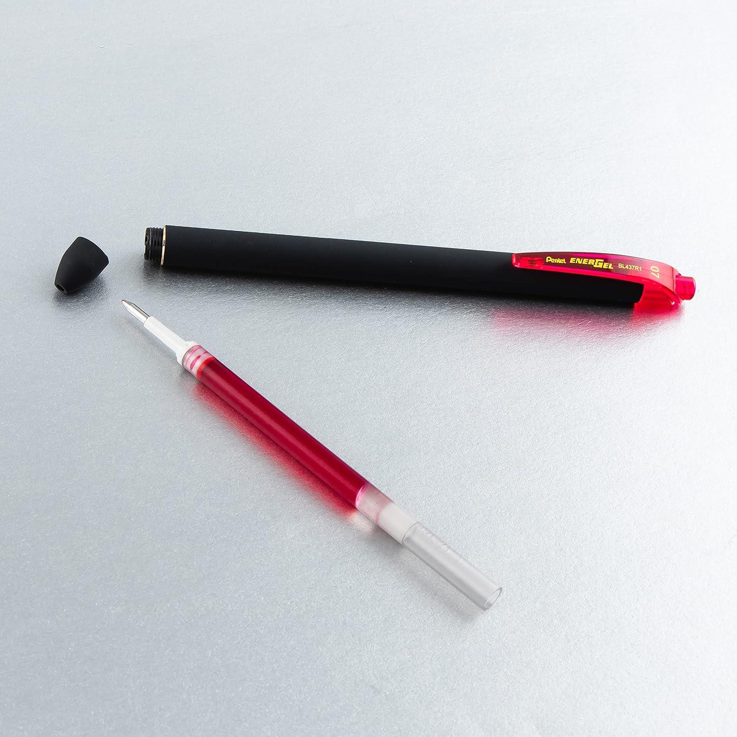 imagePentel EnerGel Kuro Liquid Gel Pen 07mm Medium line Black Ink 12 Pack BL437R1APink