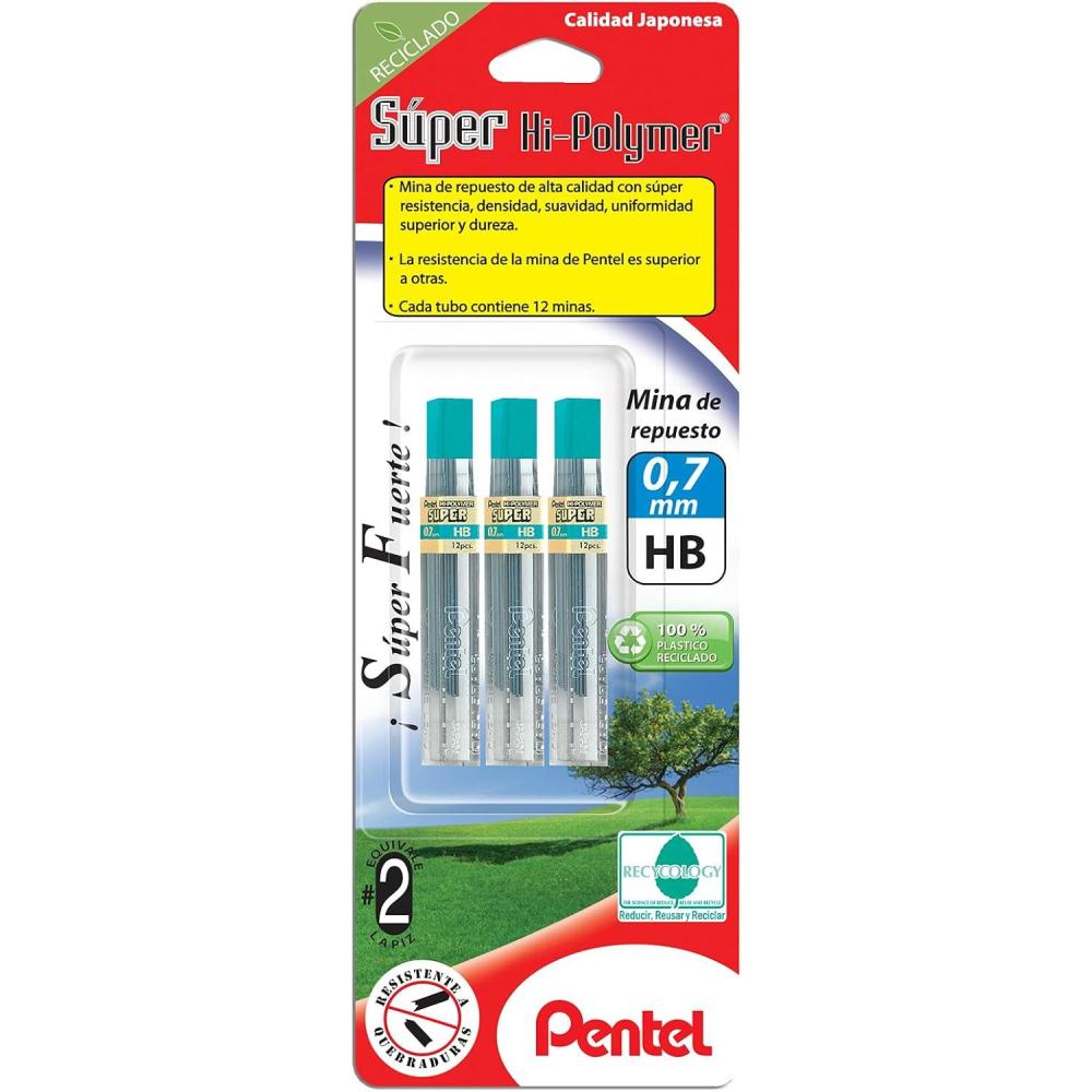 imagePentel 399782 Super HiPolymer Lead Refills 07mm HB 36 Leads