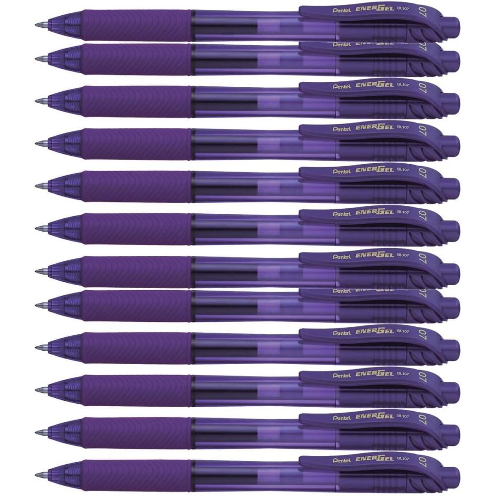 imagePentel BL107C EnerGelX Retractable Roller Gel Pen 7mm Blue BarrelInk DozenViolet