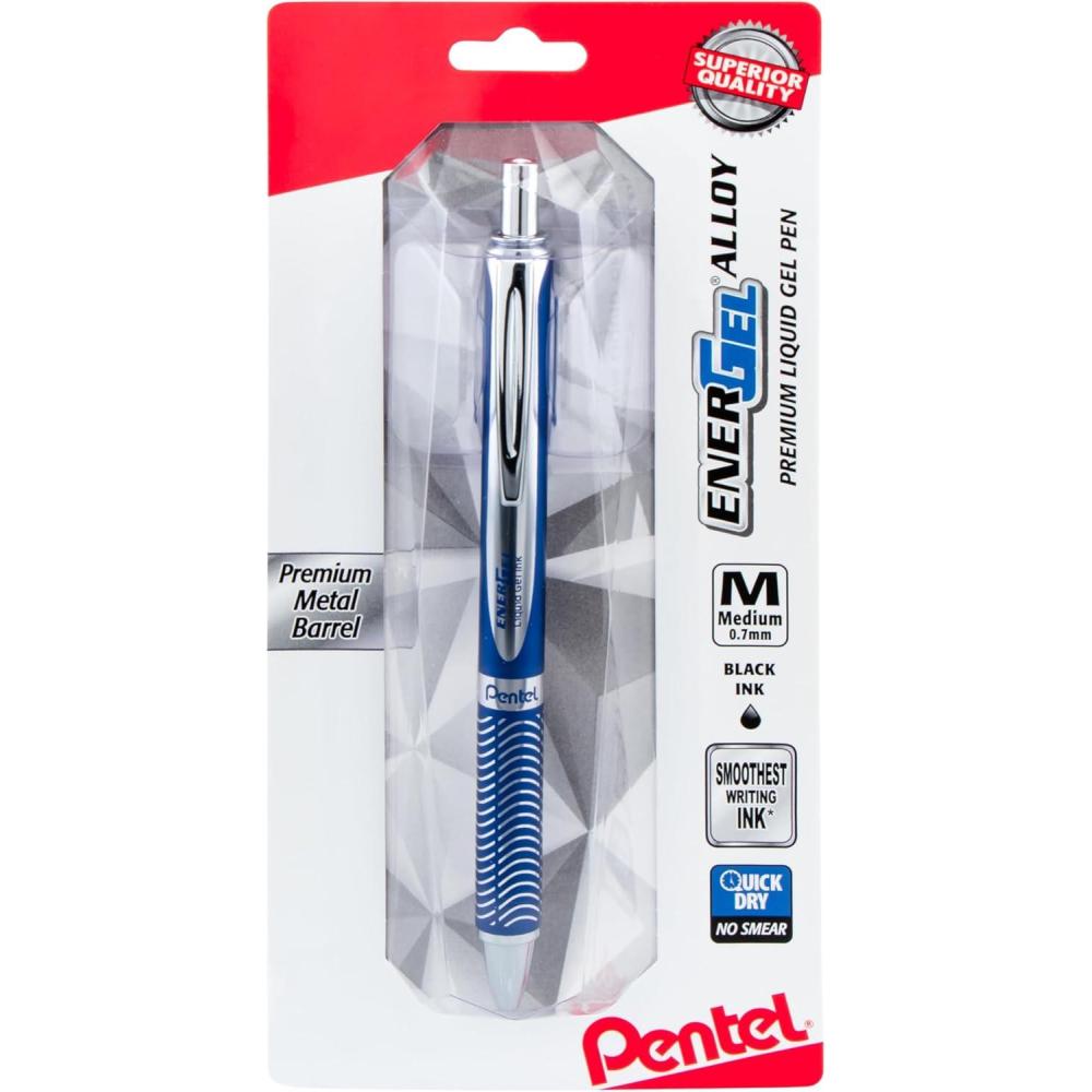 imagePentel EnerGel Alloy Gel Pen Medium Point Black Ink BL407BPBlue