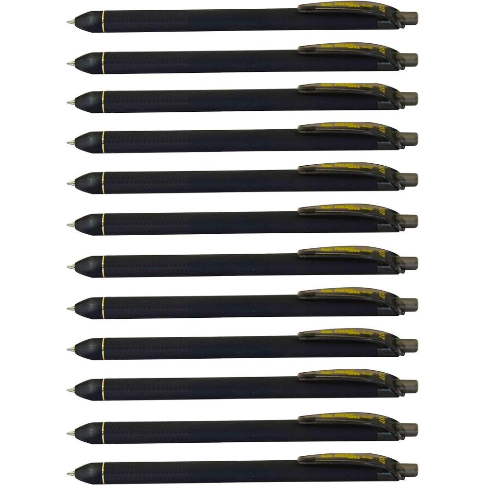 imagePentel EnerGel Kuro Liquid Gel Pen 07mm Medium line Black Ink 12 Pack BL437R1ABlack