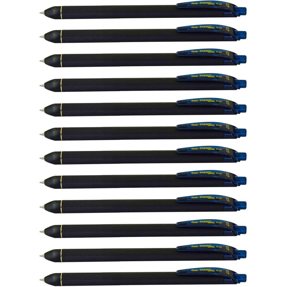 imagePentel EnerGel Kuro Liquid Gel Pen 07mm Medium line Black Ink 12 Pack BL437R1ANavy Blue