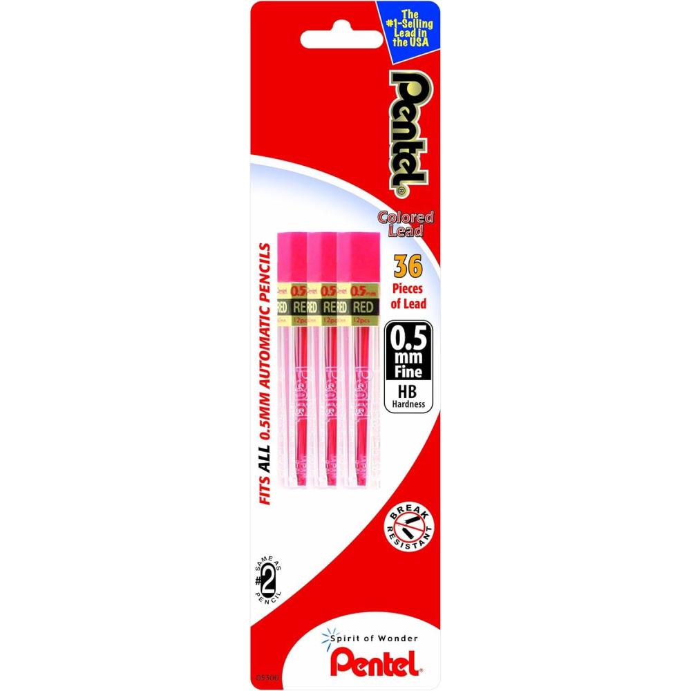 imagePentel Red Drafting Lead Refills 5mm 36 Leads