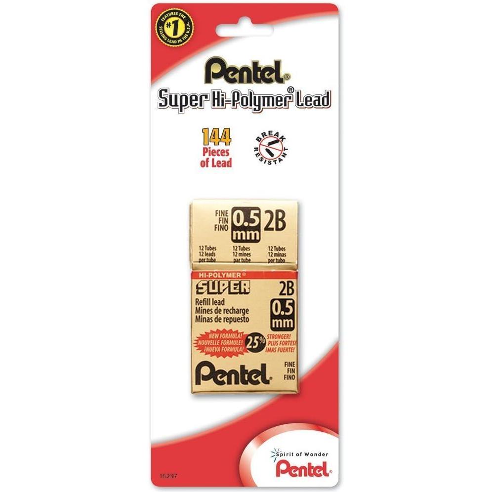 imagePentel Super HighPolymer 05mm Lead Size 12 Pack C505BPHBK62B