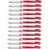 Pentel EnerGel RTX Pearl Retractable Liquid Gel Pen, (0.7mm) Medium Line, Needle Tip, Blue Ink, 12 pack (BLN77PW-C)(Red)