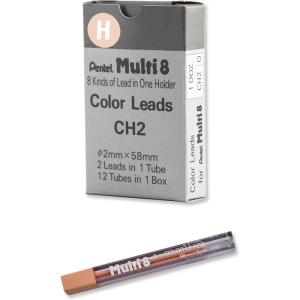 Pentel Arts 8 Colour Pencil Lead Refill, Peach, 24 Pieces of Lead (CH2-H)