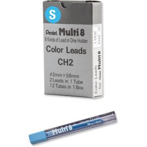 Pentel Arts 8 Colour Pencil Lead Refill, Sky Blue, 24 Pieces of Lead (CH2-S)