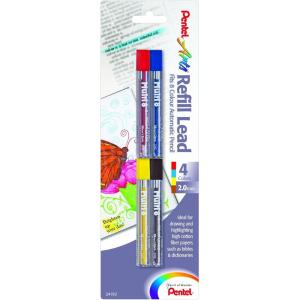 Pentel Arts® Lead Pencil Refills, 2.0 mm, Assorted Colors, Pack Of 8(1 Count (Pack of 4))