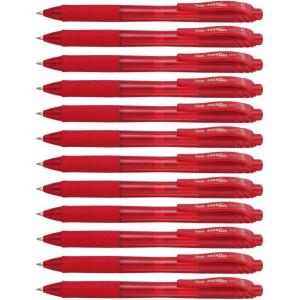 Pentel BL107C EnerGel-X Retractable Roller Gel Pen, .7mm, Blue Barrel/Ink, Dozen(Red)