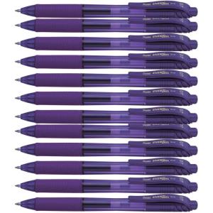 Pentel BL107C EnerGel-X Retractable Roller Gel Pen, .7mm, Blue Barrel/Ink, Dozen(Violet)