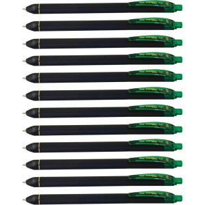 Pentel EnerGel Kuro Liquid Gel Pen, (0.7mm) Medium line, Black Ink, 12 Pack (BL437R1-A)(Green)