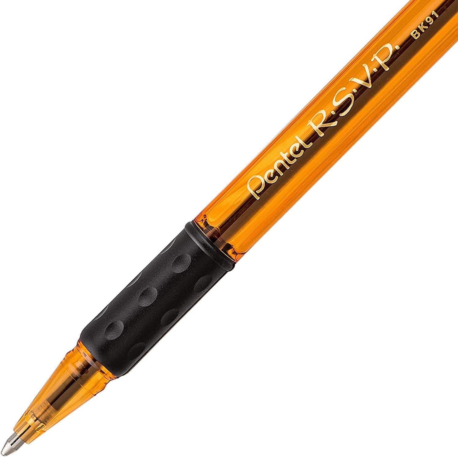 imagePentel Rsvp Pens Medium Point 10 mm  8 Assorted colors with LatexFree Rubber Grip for Comfortable Writing Pack of 16