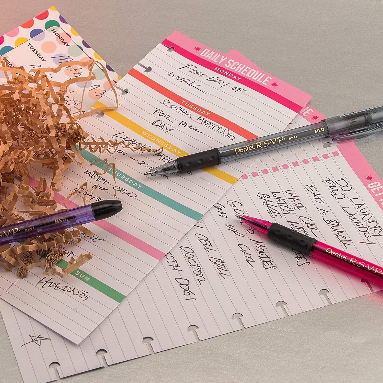 imagePentel Rsvp Pens Medium Point 10 mm  8 Assorted colors with LatexFree Rubber Grip for Comfortable Writing Pack of 16