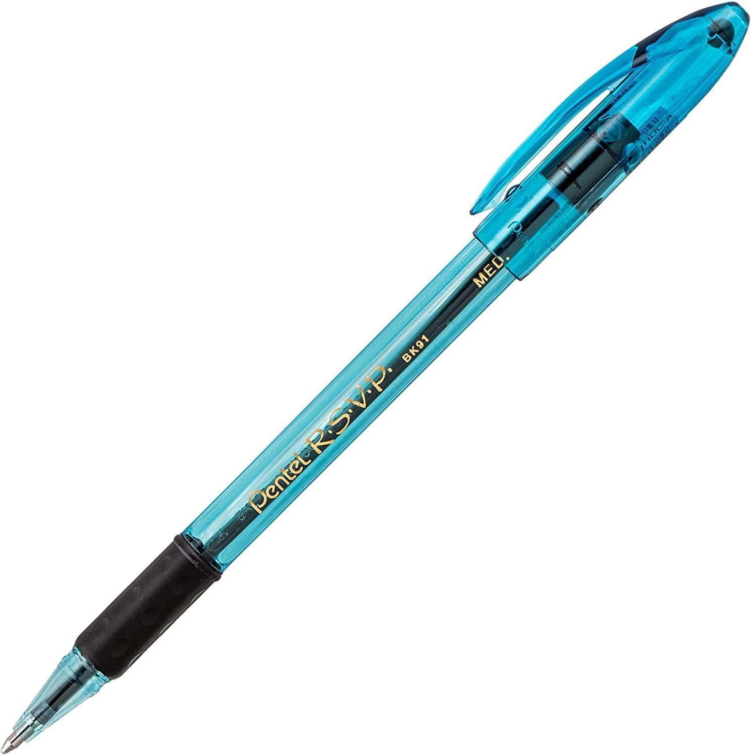 imagePentel Rsvp Pens Medium Point 10 mm  8 Assorted colors with LatexFree Rubber Grip for Comfortable Writing Pack of 16