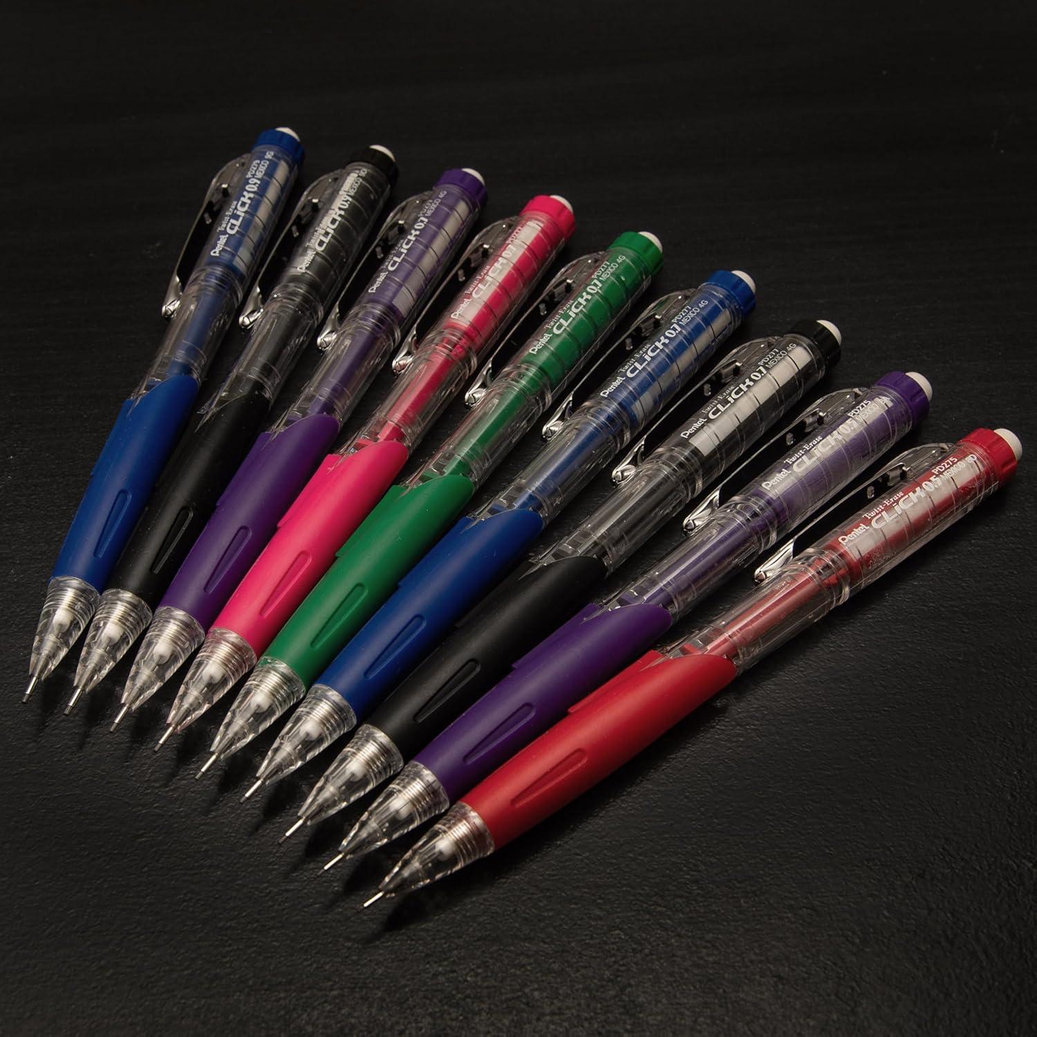 imagePentel Twist Erase CLICK Mechanical Pencil Pack of 12 05mm Clear Barrel Black Grip Box of 12 PD275TA